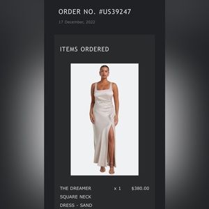 BEC + BRIDGE Dreamer Square Neck Dress - Sand Size US 6